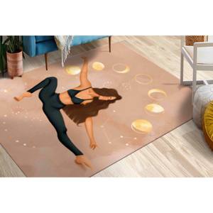 Tapis Yoga Girl Moon Phase : Décoration de salle de méditation, tapis imprimé, tapis à poils doux - Product Image 5