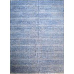 Kairos Blue Hand Knotted Wool <b>Rugs</b> Boho Striped Abstract Rectangular 3D <b>Rugs</b> for Home for Living Room and Bedroom - Product Image 1