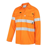 Vêtements de travail 100% coton personnalisés haute visibilité chemise de travail à manches longues orange hautement réfléchissante pour hommes-uniformes de sécurité pour mécanicien minier