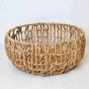 Cestas de Jacinto de Agua para Frutas y Verduras, Contenedor de Almacenamiento para Cocina, Cesta Tejida Poco Profunda - Product Image 3