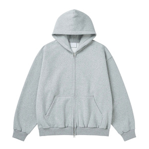 Sweat-shirt à capuche unisexe Healy 26-27 marron avec fermeture éclair, 100% coton, manches longues, décontracté, couleur unie, avec poches latérales, coupe-vent - Product Image 3