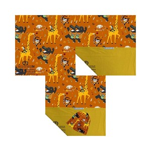 Couverture pour bébé en coton certifié à motif d'animaux de jazz moutarde italien de haute qualité fait à la main 100% coton Design de dessin animé - Product Image 1