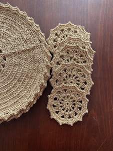 Juego de Posavasos de Rafia Tejida Premium, Accesorios Rústicos Hechos a Mano para Mesa, Decoración Ecológica para el Hogar, para Café, Té, Vino y Bebidas - Product Image 5