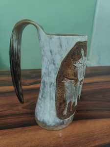 Oddin Unique Style Viking sculpté corne de buffle tasse à boire conception animale écologique pour la bière eau bas prix exportateur indien - Product Image 4