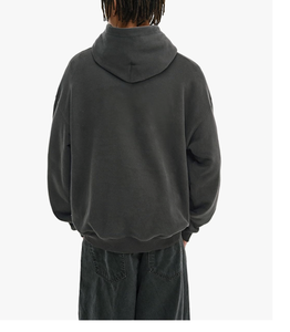 Sweat-shirt à capuche oversize pour homme en molleton épais décontracté à manches longues à épaules tombantes en molleton CVC uni - Product Image 6