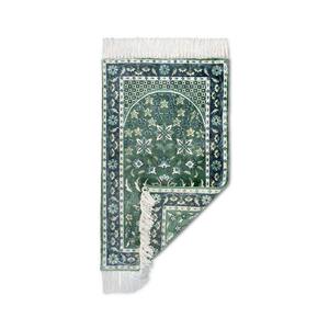 Tapis de prière musulman carré en viscose tissée moderne, lavable, à motifs floraux, avec dos antidérapant, disponible en gros - Product Image 4