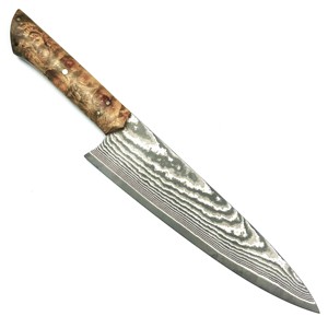 Vente en gros Personnalisé Premium Qualité OEM ODM Service Professionnel Style Japonais Couteau de Chef Damas Acier Blanc Ombre Bois - Product Image 1