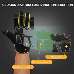Gants utilitaires de sécurité à DEL pour hommes et femmes Gants de travail pour mécanicien avec poignée pour la compatibilité avec l'écran tactile Flexible Respirant - Product Image 3