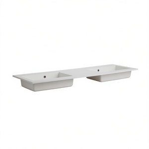 อ่างล้างหน้าแบบคู่ ขนาด 150 ซม. แบบด้าน ไม่มีรูติดตั้งก๊อกน้ำ - Product Image 3