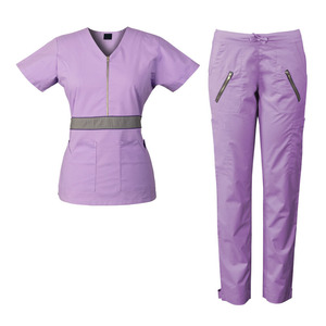 Ensemble de blouses médicales pour femmes à col en V à séchage rapide avec logo personnalisé, confortable, pour dentistes, hôpitaux, infirmières - Product Image 5
