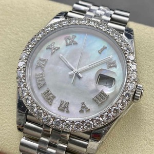 Montre mécanique personnalisée de 41 mm avec lunette en diamant moissanite, personnalisation du logo disponible, montre automatique de luxe pour homme - Product Image 3