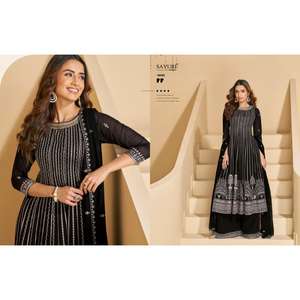 Ensemble de robe Anarkali pour femmes de qualité supérieure, robe élégante brodée - Vêtements traditionnels festifs pour les fêtes et les événements spéciaux, séchage rapide - Product Image 2