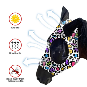Patrón elegante Diseño Protección UV Malla antimoscas Velo de mosca equina Resistencia al agua Montar al aire libre Máscara de protección para ojos y oídos - Product Image 2