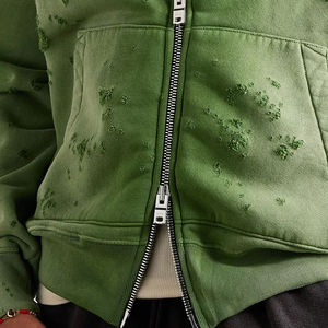 Sudaderas con Capucha para Hombre, Diseño Personalizado con Parches, Estilo Desgastado, Impresión Digital, 100% Algodón, Alta Venta - Product Image 3