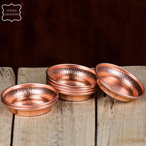 Plateau de service en cuivre pur écologique avec poignée, plaque de placage de cuivre en métal, plat pour la table de fête de mariage, utilisation de service - Product Image 5