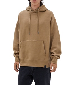 Sudadera con capucha transpirable con botón a presión lavado con ácido para hombre, Jersey de algodón de talla grande, sudadera con capucha de gran tamaño con hombros caídos en blanco para hombre - Product Image 4