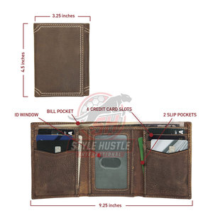 Cartera de cuero con múltiples ranuras para tarjetas, fabricada en fábrica, venta directa, para venta en línea, para hombre, uso casual y de negocios. - Product Image 6