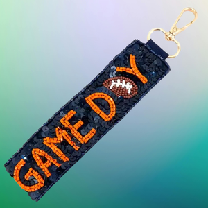 Hecho a mano personalizado nombre del equipo Gameday llaveros elegantes cuentas lentejuelas en calidad de exportación llavero accesorio de moda de la India - Product Image 1