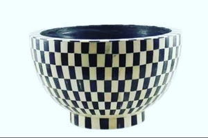 Cuenco con incrustaciones de hueso de mosaico blanco decorativo para el hogar, técnica sostenible y pulida, precio de fábrica - Product Image 4