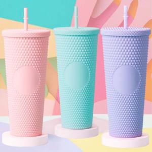 Vaso de Plástico Colorido con Pajita, Capacidad de 1100 ml, Elegante, Ecológico, Clásico, Reutilizable, Apto para Lavavajillas, CASAMAX WL AD-0583-3 - Product Image 4