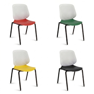 Nueva Silla de Oficina Moderna de Malla Plástica con Reposabrazos Metálicos, Base Giratoria Ajustable con Ruedas, Asiento Ergonómico para Uso en Oficina - Product Image 6