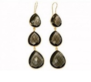 Recién llegado, pendientes de piedras preciosas de topacio ahumado, Plata de Ley 925, forma de pera, estilo de moda chapado en oro para boda o regalo - Product Image 1