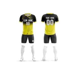 Camiseta de fútbol de poliéster 100% con pantalones cortos de secado rápido uniformes Unisex de calidad superior último diseño servicio OEM para hombres adultos - Product Image 6