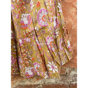 Printed Maxi Design Bohemian Style Cotton <b>Skirt</b> Boho <b>Floral</b> <b>Long</b> Wear <b>Skirts</b> Indian Tunic Women <b>Skirt</b> - Product Image 3