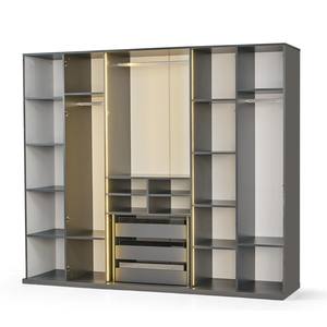 Armoire de chambre à coucher en MDF avec portes à charnières en verre trempé incassable de style moderne Athome Elps, Turquie, pour appartement, hôtel - Product Image 3