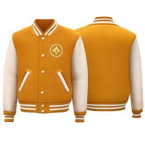 Chaqueta universitaria de alta calidad para hombre, chaqueta universitaria con mangas de cuero de chenilla bordadas, chaqueta universitaria de béisbol personalizada Letterman - Product Image 3