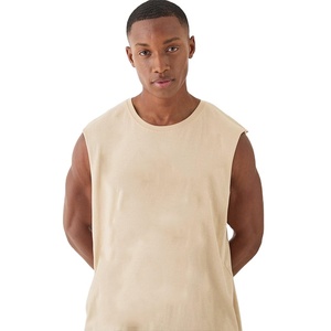 Camiseta sin mangas de nuevo diseño transpirable para hombre con logotipo personalizado 100% algodón ropa de calle Lisa a la moda de verano - Product Image 5