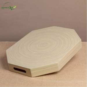 Plateau en bambou laqué octogonal moderne, fait à la main, léger, écologique, durable, durable, sans danger pour les aliments, utilisation domestique décorative - Product Image 5