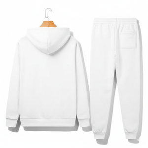 Ensemble survêtement unisexe d'hiver respirant en coton 100% personnalisé avec sweat à capuche et pantalon de jogging - Product Image 2