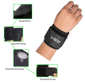 U-BEST Coudière en néoprène réglable avec fermeture auto-agrippante, noire, unisexe, protection pour le basketball toutes saisons - Product Image 4