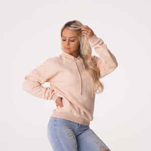 Wholesale Custom Logo Beige Women's Essential Drop Shoulder Hoodie Anti-Wrinkle & Breathable <b>Hoodies</b> For Woman Gym <b>Zip</b> <b>Up</b> Hoodie - Product Image 1