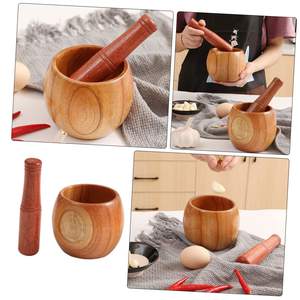3 uds tarro de ajo molinillo de mano trituradora herramienta de picadora tazón de molienda triturador de ajo picadora Maja tazón agitador de cóctel - Product Image 4