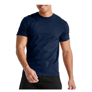 Precio al por mayor 180GSM logotipo personalizado hombres deportes Fitness camiseta moda 100% algodón poliéster ejercicio desgaste - Product Image 4