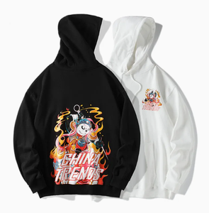 เสื้อฮู้ดดี้ครอปผ้าฝ้ายแท้ 100% ขอบดิบ พิมพ์ลายด้วยเทคนิค DTG ผ้าเฟรนช์เทอร์รี่อย่างดี ลุคย้อนยุคแบบฟอกสี  สไตล์สตรีทแวร์แฟชั่น - Product Image 1