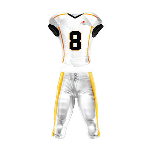 Nouvel uniforme de football américain pour adultes, manches courtes, personnalisable, haute qualité, 100% polyester respirant, dernier design - Product Image 1