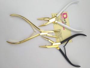 Pinzas Profesionales para Extensiones de Cabello de Acero Inoxidable Chapadas en Oro, Opciones de Color Personalizadas, Certificación CE ISO, Herramienta de Estilismo para Salón - Product Image 3