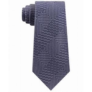 Michael Kors Men's Gray Regular Size Bow <b>Tie</b> and Cravats Textured Geometric Patchwork Design - Product Image 1