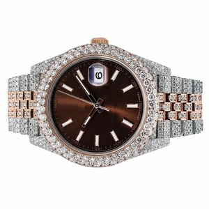 Luxury Rose Gold Two Tone Diamond Sport <b>Watch</b> <b>Arabic</b> <b>Numeral</b> Auto Date Feature Stainless Steel Band 20mm Band Width Antique - Product Image 2