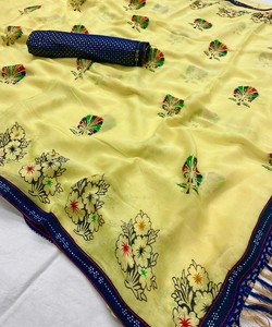 Indian Designer Partywear Saree with Blouse and Designer Matching Party Wear Beautiful Fancy Box <b>Clutch</b> <b>Bag</b> Purse Apparelgarment - Product Image 6