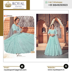Ropa étnica india de primera calidad Georgette Lehenga Choli con Secuencia y trabajo bordado de exportador indio - Product Image 3