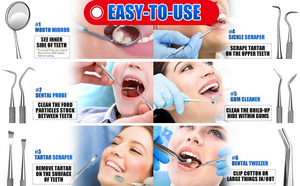 Professional Dental Hygiene Kit for Complete Oral Care Premium Grade Stainless Steel Calculus & Plaque Remover Medic Instruments - Product Image 6