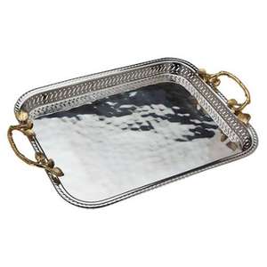 Embossed Design Glossy Finishing Food Coffee Cold <b>Drink</b> Metal Serving <b>Tray</b> Hotel Restaurants Catering Serving Usage - Product Image 2