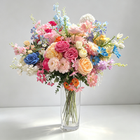 Lot de 2 bouquets de fleurs artificielles en soie, pétales multicouches, couleurs assorties, pour centre de table de mariage, bouquet de mariée, vase de fête, décoration intérieure