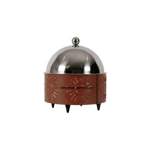 Olla caliente martillada de acero inoxidable con acabado dorado, de forma redonda cazuela de utensilios de cocina, calentador de alimentos de Metal hecho a mano de alta calidad - Product Image 6