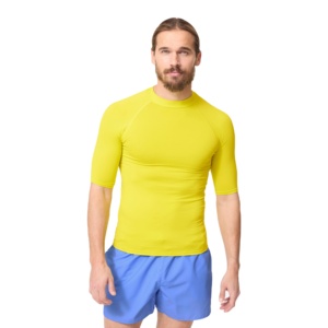 Camiseta de Surf para Hombre, Corte Ajustado, Manga Corta, Poliéster y Elastano, Protección UV, Secado Rápido, Transpirable, Protección contra Rozaduras, Ropa de Playa - Product Image 1