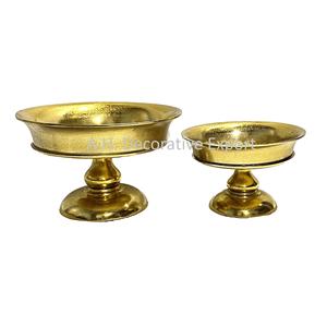 ตารางด้านบนโลหะชามผลไม้ที่มีคุณภาพที่เหนือกว่าร้านอาหารตกแต่งหรูหราเก็บชามชุบนิกเกิลออกแบบชามผลไม้บนฐาน - Product Image 4